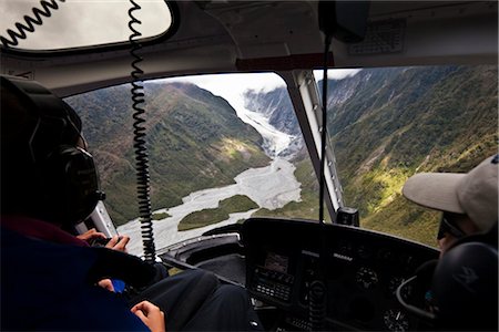 Hubschrauber fliegen Wanderer zum Franz Josef Gletscher, Südinsel, Neuseeland Stockbilder - Lizenzpflichtiges, Bildnummer: 700-03333652