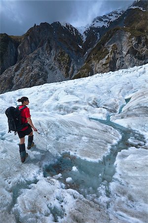 Woman Heli-hiking, Franz Josef Glacier, South Island, New Zealand Stock Photo - Rights-Managed, Code: 700-03333686