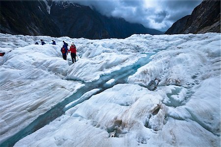 Groupe de gens héli-randonnée, Franz Josef Glacier, South Island, Nouvelle-Zélande Photographie de stock - Rights-Managed, Code: 700-03333683