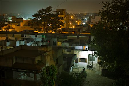 rooftop neighbourhood - Overview of Makapura, Vadodara at night, India Stock Photo - Rights-Managed, Code: 700-03368733