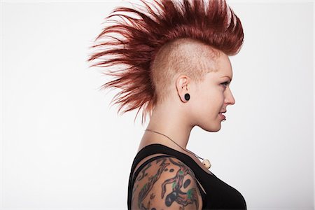 funky hairstyles - Portrait of Woman Stock Photo - Rights-Managed, Code: 700-03368817