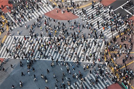 pedestrian - Intersection, quartier de Shibuya, Tokyo, région de Kanto, Honshu, Japon Photographie de stock - Rights-Managed, Code: 700-03392428