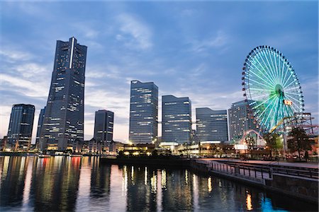 ferris wheel japan - Landmark Tower, Minato Mirai 21, Yokohama, Kanagawa, Kanto Region, Honshu, Japan Stock Photo - Rights-Managed, Code: 700-03392443