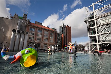 La Fontaine Stravinsky, Place Stravinsky, Beaubourg, Paris, Ile-de-France, France Foto de stock - Con derechos protegidos, Código: 700-03404639