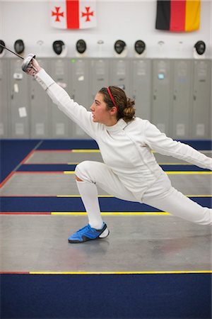 fencing mask - Fencer Training Stock Photo - Rights-Managed, Code: 700-03404744