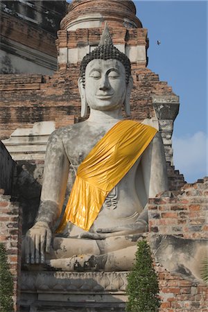 Large Buddha at Wat Yai Chai Mong Khon, Ayutthaya, Thailand Stock Photo - Rights-Managed, Code: 700-03405599