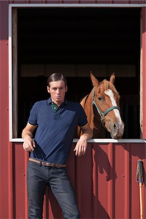 stable - Portrait of Young Man with Horse, Brush Prairie, Washington, USA Stock Photo - Rights-Managed, Code: 700-03407759