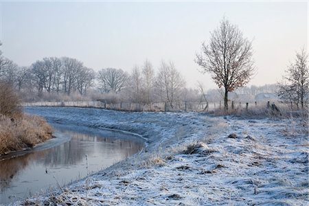 River and Field in Winter, Diepholz, Lower Saxony, Germany Stock Photo - Rights-Managed, Code: 700-03403753