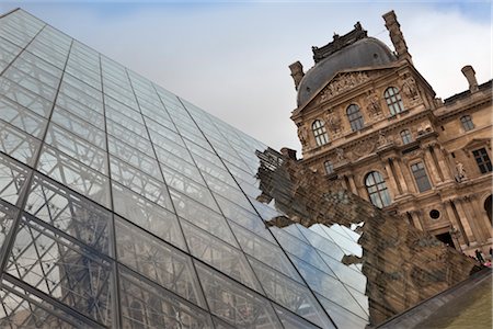 simsearch:700-03068881,k - The Louvre Pyramid, Paris, France Stock Photo - Rights-Managed, Code: 700-03403774