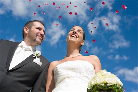 falling flower petals - Portrait of Bride and Groom, Salzburg, Salzburger Land, Austria Stock Photo - Rights-Managed, Code: 700-03435241