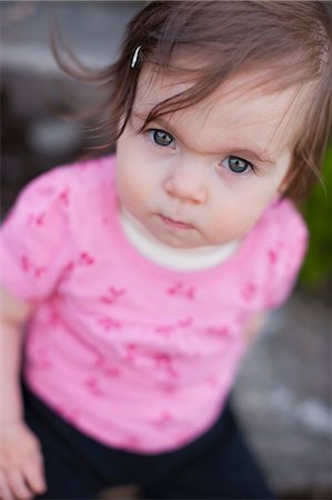 cute baby girl angry