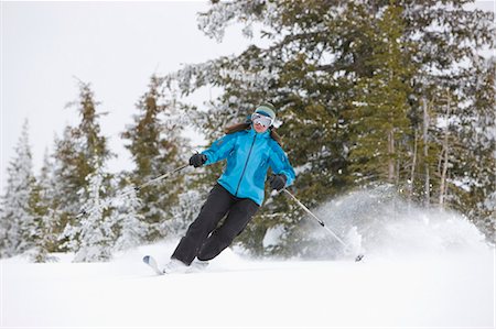 Femme Telemark ski près de Steamboat Springs, Colorado, USA Photographie de stock - Rights-Managed, Code: 700-03439855