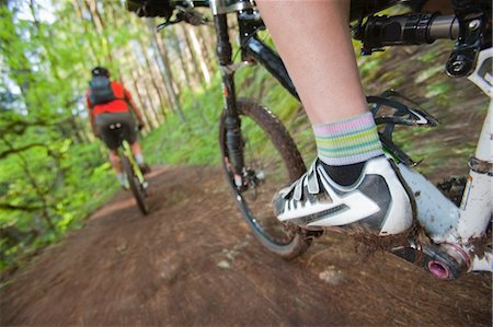 sports men feet - Man and Woman Mountain Biking on the Post Canyon Trail Near Hood River, Oregon, USA Stock Photo - Rights-Managed, Code: 700-03439937