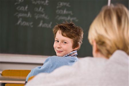 school boy looking back - Portrait of Student Stock Photo - Rights-Managed, Code: 700-03445056