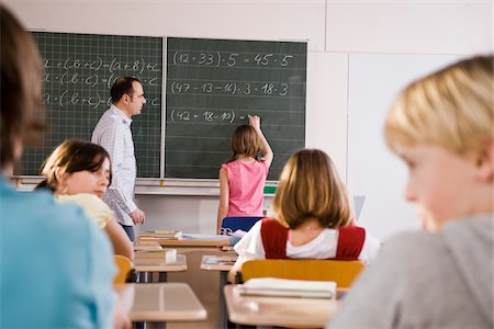 photography chalkboard teacher - Teacher and Students in Classroom Stock Photo - Rights-Managed, Code: 700-03445109