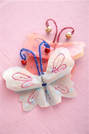 pink background - Tissue Paper Butterfly Craft for Kids Stock Photo - Rights-Managed, Code: 700-03445521