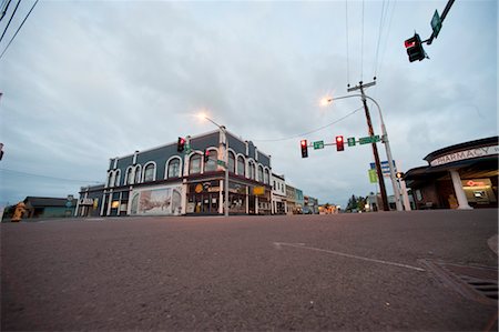 semaforo rosso - Intersection, Long Island, Washington, USA Fotografie stock - Rights-Managed, Codice: 700-03445626
