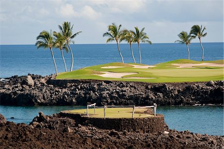 Golf Course, Kona, The Big Island, Hawaii, USA Foto de stock - Con derechos protegidos, Código: 700-03445653