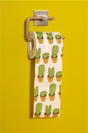 plant bathroom - Cactus Print Toilet Paper Stock Photo - Rights-Managed, Code: 700-03446038