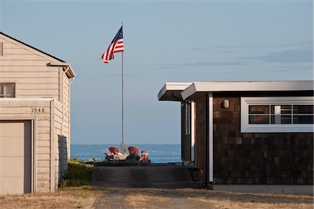 flagpole - Maisons sur Whidbey Island, Washington, Etats-Unis Photographie de stock - Rights-Managed, Code: 700-03446115