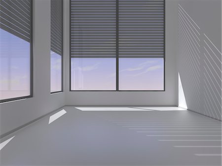 empty sky - Empty Room with Jalousie Covered Window Stock Photo - Rights-Managed, Code: 700-03448751