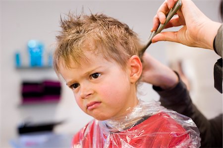 dislikes - Boy getting Haircut Stock Photo - Rights-Managed, Code: 700-03448766