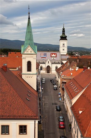View of St Marks Church, Zagreb, Croatia Stock Photo - Rights-Managed, Code: 700-03456440
