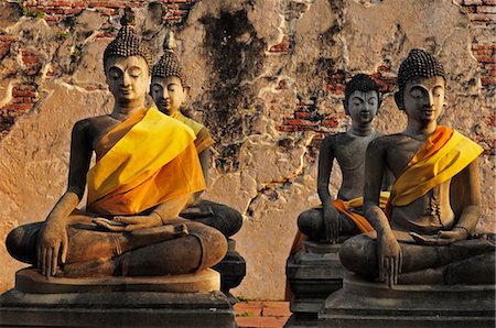 Buddha Statues, Wat Phutthai Sawan, Ayutthaya, Thailand Foto de stock - Con derechos protegidos, Código: 700-03451196