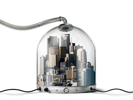 City inside Pressurized Glass Dome Stock Photo - Rights-Managed, Code: 700-03466506