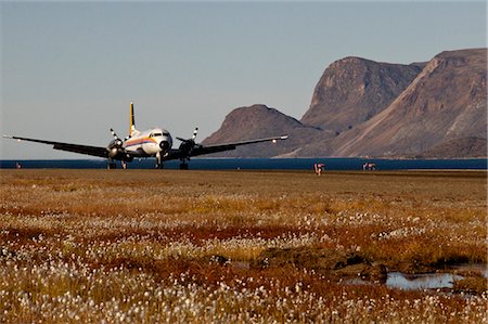 Airplane Landing, Pangnirtung Fjord, Nunavut, Canada Stock Photo - Rights-Managed, Code: 700-03466584