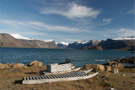 Alten Schlitten, Pangnirtung Fjord, Pangnirtung, Baffininsel, Nunavut, Kanada Stockbilder - Lizenzpflichtiges, Bildnummer: 700-03466583