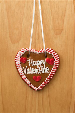 Gingerbread Heart Shaped Valentine Cookie Stock Photo - Rights-Managed, Code: 700-03478619