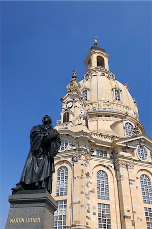 dresden - Liebfrauenkirche und Statue von Martin Luther, Dresden, Sachsen, Deutschland Stockbilder - Lizenzpflichtiges, Bildnummer: 700-03484656