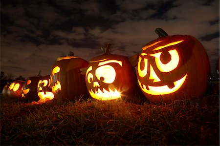 Jack o' Lanterns at Pumpkin Festival, Toronto, Ontario, Canada Foto de stock - Con derechos protegidos, Código: 700-03484963