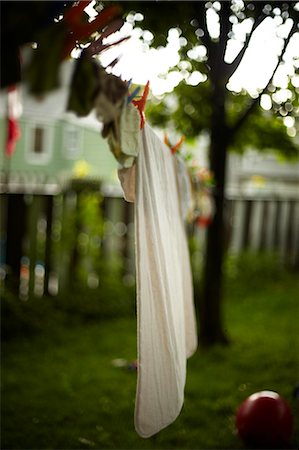 Laundry on Clothesline, Stratford, Ontario, Canada Foto de stock - Con derechos protegidos, Código: 700-03484975