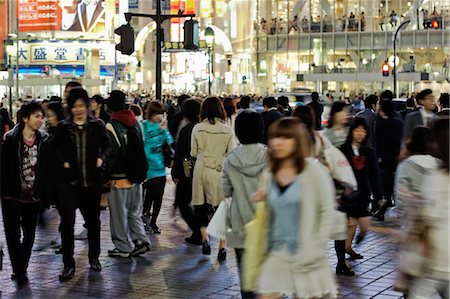 pedestrian crowd - Pedestrians in Shibuya District, Tokyo, Japan Stock Photo - Rights-Managed, Code: 700-03508217