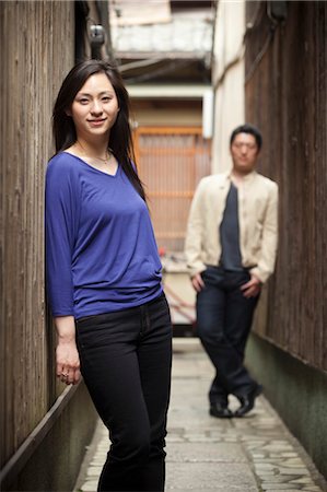 Couple, Kyoto, Kyoto Prefecture, Kansai Region, Honshu, Japan Foto de stock - Direito Controlado, Número: 700-03508497