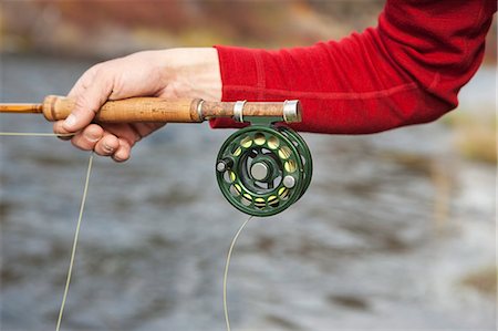 Mann Fliegenfischen auf Deschutes River, Oregon, USA Stockbilder - Lizenzpflichtiges, Bildnummer: 700-03502960