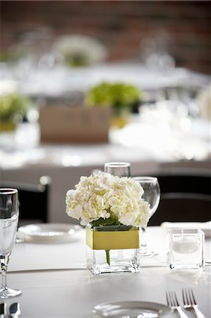 simsearch:670-03709960,k - Table Settings at Wedding Reception Foto de stock - Con derechos protegidos, Código: 700-03519133