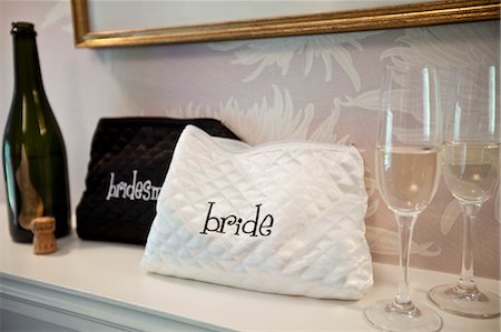 Still Life of Wine Glasses and Novelty Items at Bridal Shower Stock Photo - Rights-Managed, Code: 700-03520478