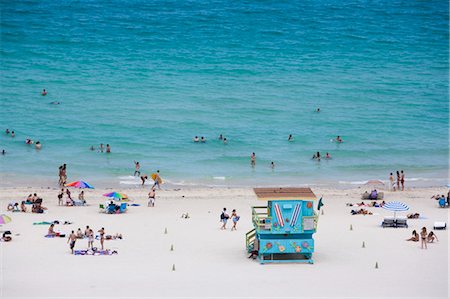 people swimming at beach - South Beach, Miami Beach, Florida, USA Stock Photo - Rights-Managed, Code: 700-03520650