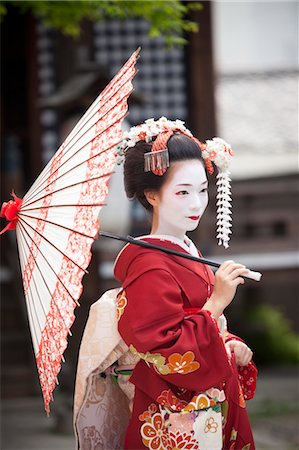 sun umbrella - Geisha, Kyoto, préfecture de Kyōto, région du Kansai, Honshu, Japon Photographie de stock - Rights-Managed, Code: 700-03520676