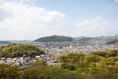 palacio himeji - View From Himeji Castle, Himeji City, Hyogo, Kansai Region, Honshu, Japan Foto de stock - Con derechos protegidos, Código: 700-03556741