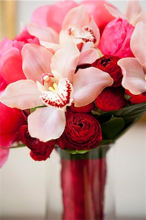 red ribbon and plant - Still Life of Bridal Bouquet Stock Photo - Rights-Managed, Code: 700-03567875