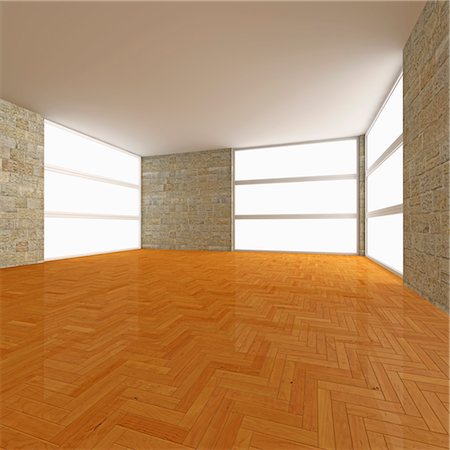 empty wooden house - Illustration of Empty Room in House Stock Photo - Rights-Managed, Code: 700-03563791