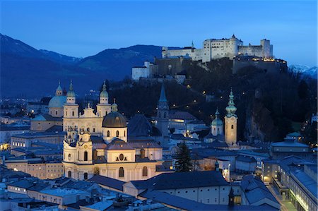 Hohensalzburg Castle and City, Salzburg, Austria Fotografie stock - Rights-Managed, Codice: 700-03586847