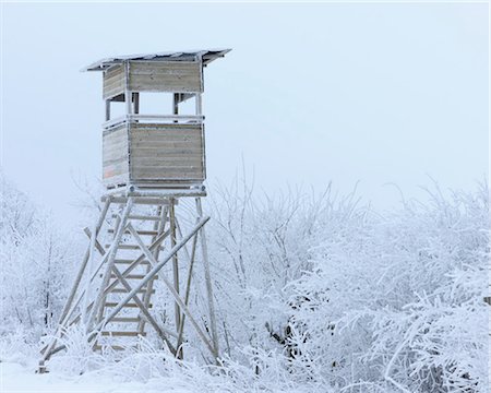 Observation Tower in Winter, Mathesberg, Rhon, Hesse, Germany Foto de stock - Con derechos protegidos, Código: 700-03586850