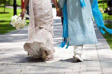 Bride and Groom Holding Hands Stock Photo - Rights-Managed, Code: 700-03587197