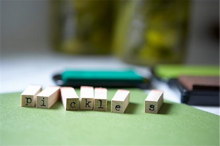 enlatar - Letters for Making Pickle Label Foto de stock - Con derechos protegidos, Código: 700-03587307