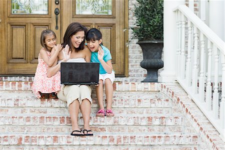 front porch - Mother and Daughters Using Laptop Computer Stock Photo - Rights-Managed, Code: 700-03596278
